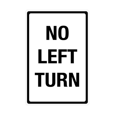 RTS-07 Traffic Signs  "No Left Turn" Reflective