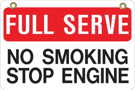 BS16 2 Way Sign - Full Service No Smoking Stop Eng.