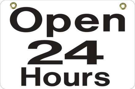 BS26 2 Way Sign - Open 24 Hours