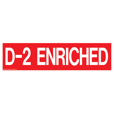 D-329 Pump Ad. Panel Decal - D-2 ENRICHED