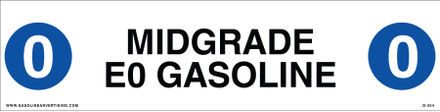 D-354 - 12"W x 3"H - API COLOR CODED DECAL - MIDGRADE E0 GASOLINE