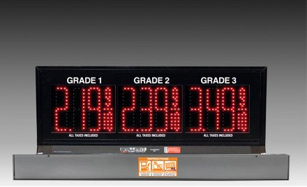 3 GRADES XL300 SERIES PUMP TOP FUEL PRICE SIGN WITH 4.75" LED DIGITS