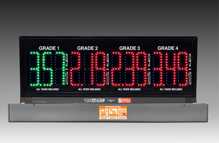 4 GRADES XL480 SERIES PUMP TOP FUEL PRICE SIGN WITH 4.75" LED DIGITS