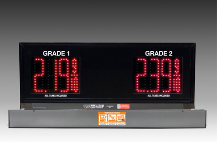2 GRADES XL200 SERIES PUMP TOP FUEL PRICE SIGN WITH 4.75" LED DIGITS