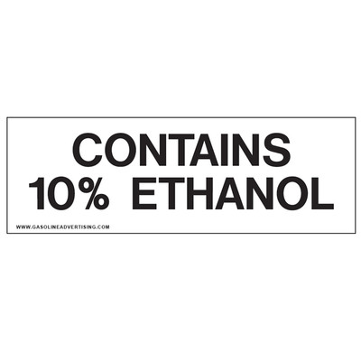 D-201 EPA Regulated Ethanol Decal - CONTAINS 10%...