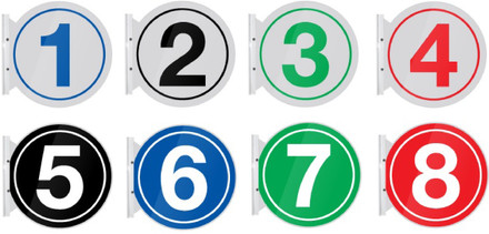 Pump Number Flag Mount 12" Round Signs