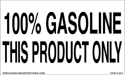 CVD15-027 - 100% GASOLINE...