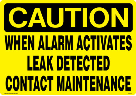 CAS18-016 - 20" x 14" Metal - Caution Alarm Signs