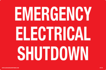 CAS18-065 - 12" x 8" Metal - Emergency Electrical Shutdown