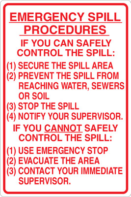 CAS17-26 - 16" x 24" Metal - Emergency Spill...