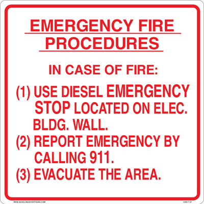 CAS17-27 - 18" x 18" Metal - Emergency Fire...