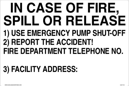 CAS17-53 - 24" x 16" Metal - Emergency procedures