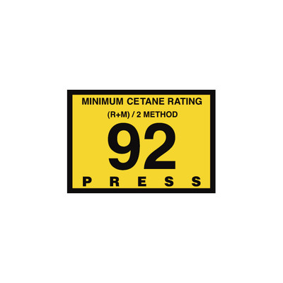 D-28-92 Octane & Cetane Rating Decal - MINIMUM OCTANE...