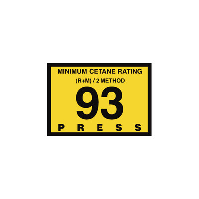 D-28-93 Octane & Cetane Rating Decal - MINIMUM OCTANE...