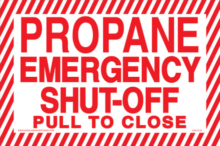 CAS16-26 - 12" x 8" Metal - Propane Emergency Shut-Off