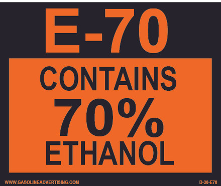D-30-E70 Pump Ad. Panel Decal - CONTAINS 70%...
