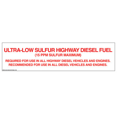 D-350 Pump Ad. Panel Decal - ULTRA-LOW SULFUR..