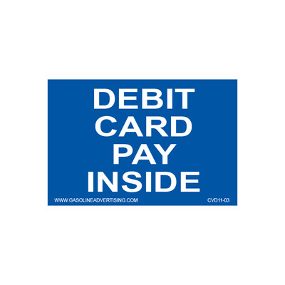 D-39 Payment Decal - DEBIT CARD...