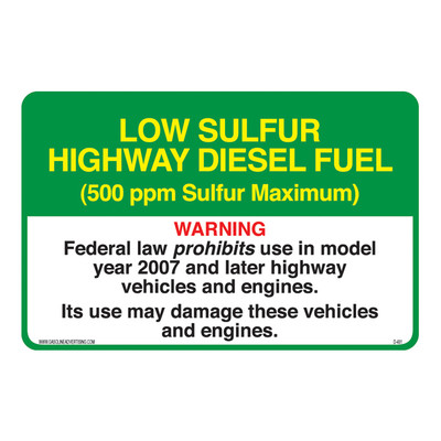 D-481 Highway Diesel Decal - Low Sulfur...