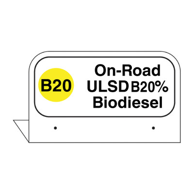 FPI-122 -  3.5" x 2.625" Fill Pipe ID Tag "On-Road ULSD B20% Bio Diesel"