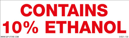 CVD21-130 Ethanol Decal - CONTAINS 10%...