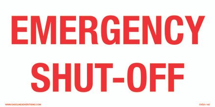 CVD21-142 EMERGENCY SHUT-OFF DECAL