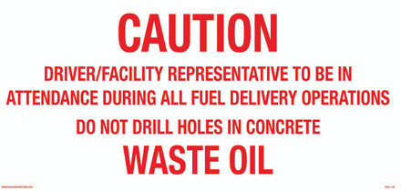 CAS21-106 CAUTION WASTE OIL Aluminum Sign
