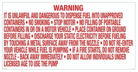 CAS21-043 - 48"W x 24"H WARNING Aluminum Sign