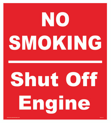 CAS21-013 - NO SMOKING  SHUT OFF ENGINE Aluminum Sign
