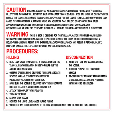 CAS20-083-T2DSL - CAUTION WARNING PROCEDURES Aluminum Sign