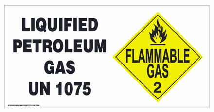 CAS18-JWK - 24"W x 12"H FLAMMABLE GAS- LIQUIFIED PETROLEUM GAS Aluminum Sign