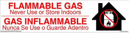 CVD23-26-FG - 6"W x 1.5"H - Flammable Warning  DECAL