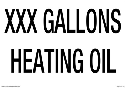 CVD17-033-GAL - 20"W x 14"H - XXX GALLONS HEATING OIL