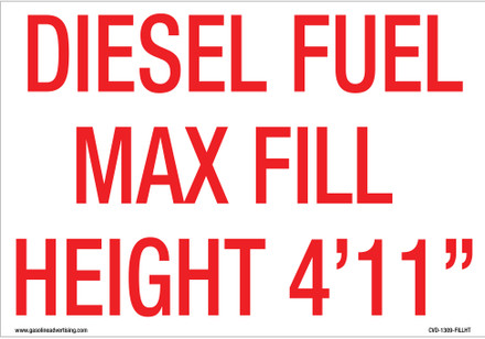 CVD-1309-FILLHT - 13"W x 9"H - Diesel Tank Capacity Decal