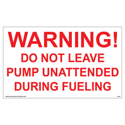 D-643 Fueling Instruction Decal - WARNING!...