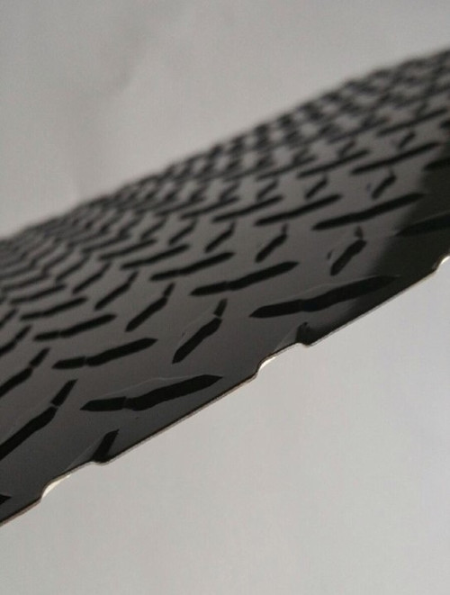 Cosmetic Black Aluminum Diamond Plate from CutsMetal, the leader of online cosmetic diamond plate sheets and stainless steel sales.