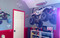 Aluminum red diamond plate used in monster truck motif in child's room. CutsMetal is the leader of online cosmetic diamond plate and stainless steel sales.