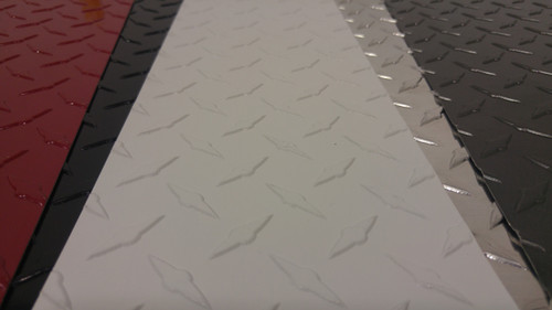 White diamond plate sheets from CutsMetal, the leader of online cosmetic aluminum diamond plate sheets and stainless steel sales.