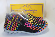 Sandgroper Elasticised Shoe Sunny Black Rainbow 