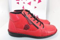 Cabello Boot Dawn Red lace up ankle