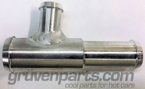 GruvenParts Barbed Aluminum Coolant Tee (comes with 2 included hoses and 4 clamps)