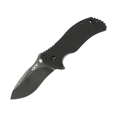 Zero Tolerance Folding Blade Knife, Black G10 Handle, Blackwash Plain Edge 0350BW front