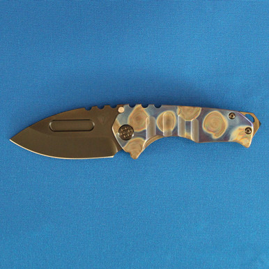 Medford Knife & Tool Praetorian Genesis T, S35VN PVD Blade, ANO Blue Flame Handle, PVD Hardware front