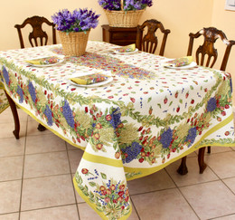 Lavender&Roses French Tablecloth 155x250cm 8seats Made in France