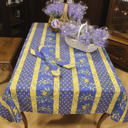 Cicada French Tablecloth 155x200cm 6Seats COATED Made in France