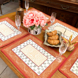 AUBRAC Orange Jacquard Tapestry Style Placemat Made in France
