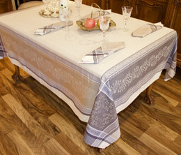 Olivia Lin Jacquard French Tablecloth 160x300cm 10seats Made in France