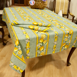 Lemon Green 155x350cm 12Seats French Tablecloth Made in France