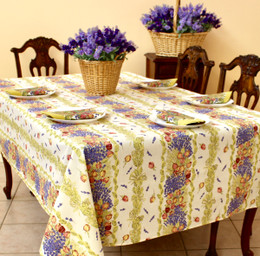 Lavender & Roses 155x350cm 12Seats French Tablecloth Made in France