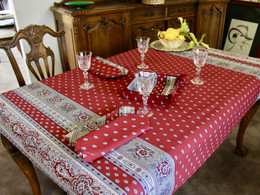 Marat Avignon Bastide Burgundy 155x120cm 4-6Seats Small Tablecloth Made in France